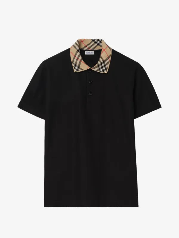 Burberry Check-Collar Polo Shirt