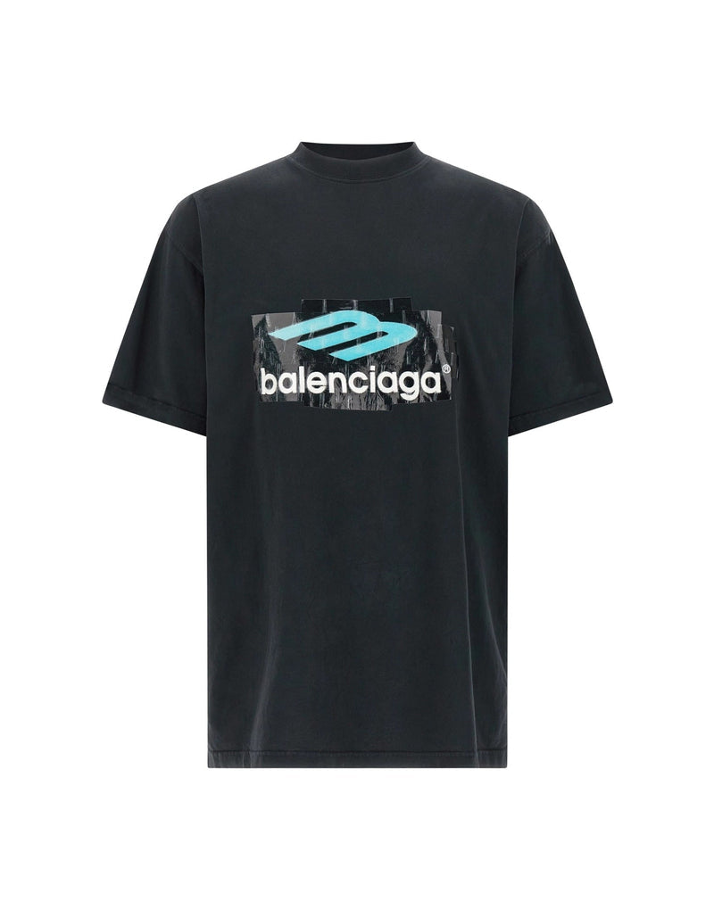 Balenciaga Tape Logo T-Shirt - Beige