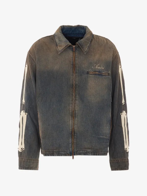 Amiri Vintage-Wash Denim Zip Jacket
