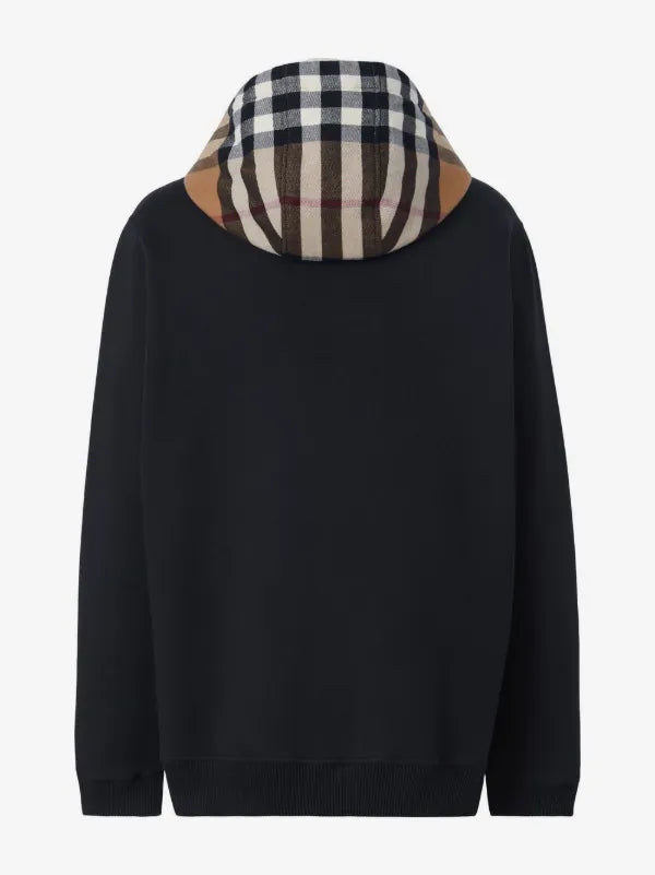 Burberry Check-Lined Hooded Zip Jacket