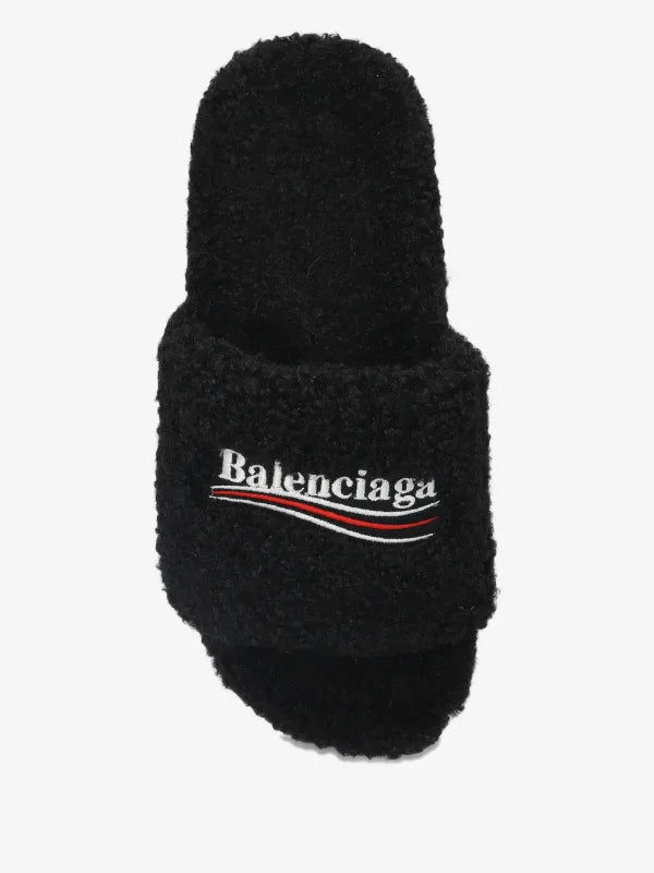 Balenciaga Shearling Slides