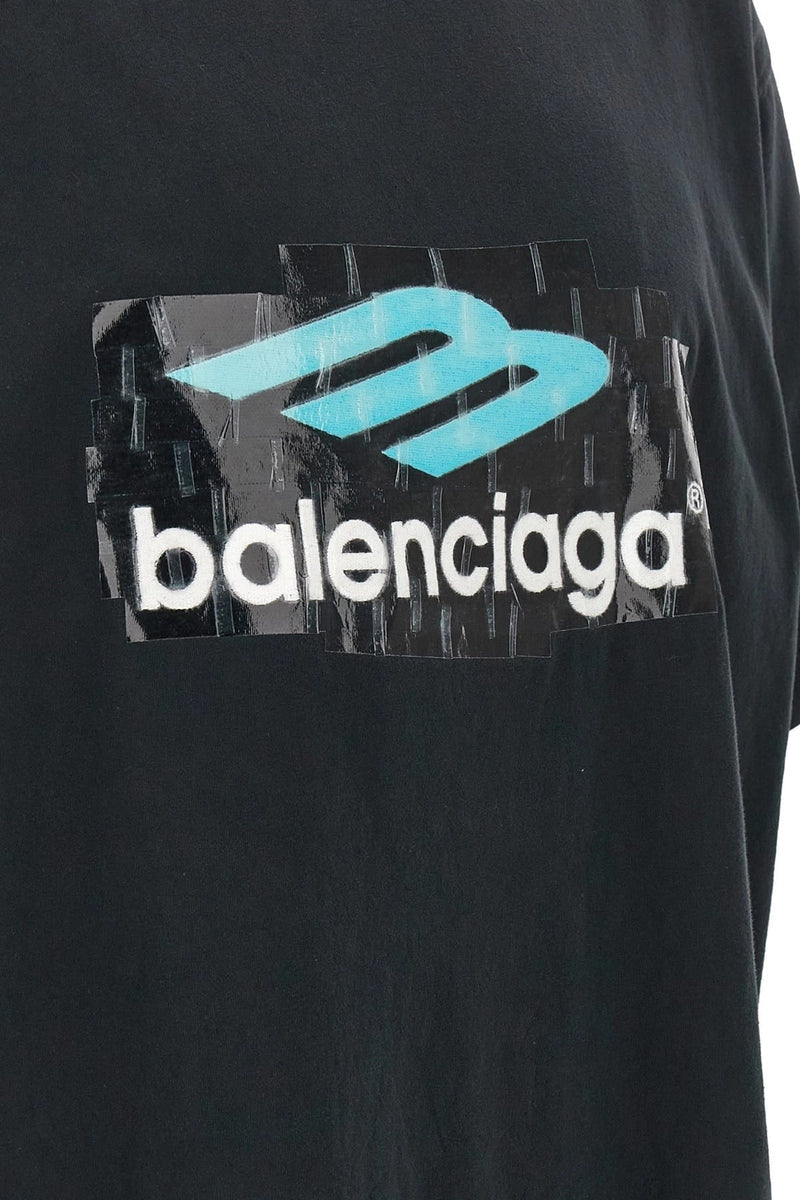 Balenciaga Tape Logo T-Shirt - Beige