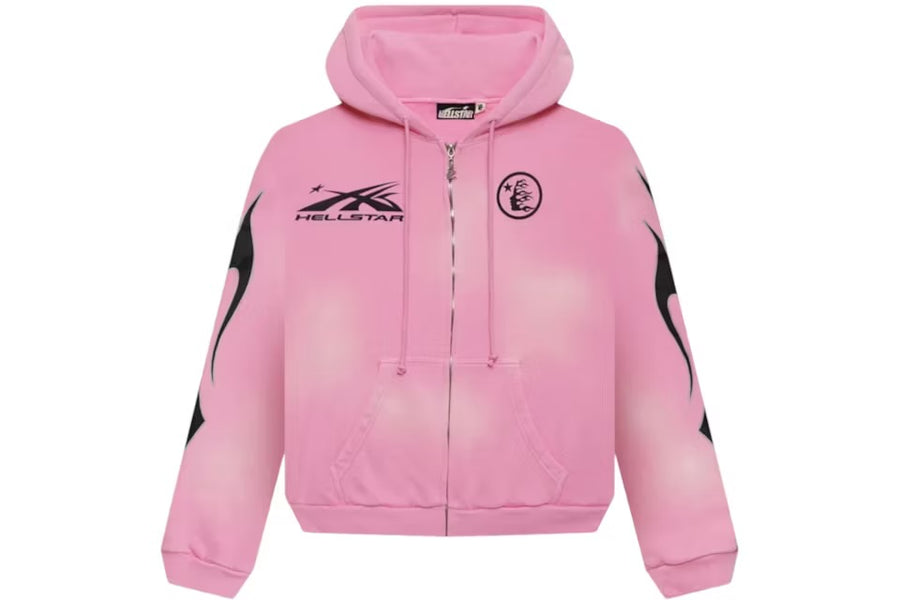 Hellstar Flame Logo Hooded Jacket - Pink