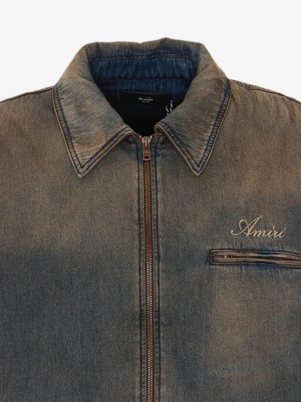 Amiri Vintage-Wash Denim Zip Jacket