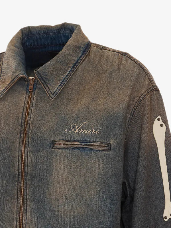 Amiri Vintage-Wash Denim Zip Jacket