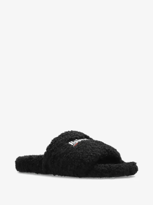 Balenciaga Shearling Slides