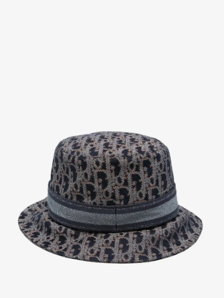 ChristianDior Oblique Bucket Hat - Navy/Beige