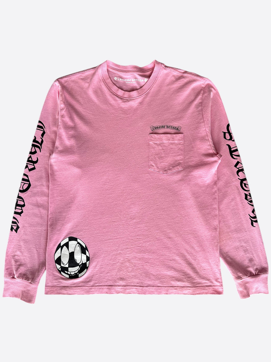 Chrome Hearts Smiley Long Sleeve Tee - Pink