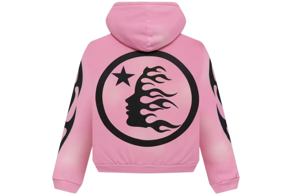 Hellstar Flame Logo Hooded Jacket - Pink